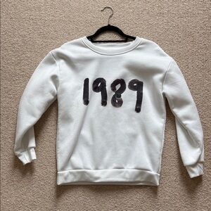 White Sweatshirt with Black '1989' Print